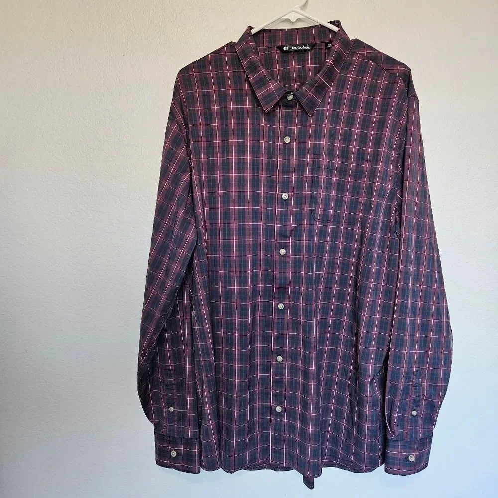 NWOT Travis Mathew | Plaid Long Sleeve Button Front Top, Mens XXL - Picture 2 of 7